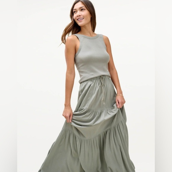 Mary Lawless Lee x Splendid Pull On Maxi Skirt Size XS/S EUC Green. L16 - Picture 10 of 11